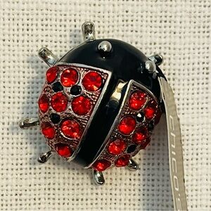 Chicos Ladybug Rhinestone Brooch NWT